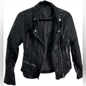 Faux leather biker jacket